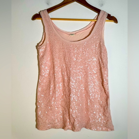 Women's Pink Sequin Tank Top - Picture 6 of 6